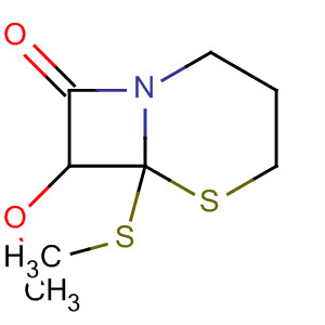 5-Thia-1-azabicyclo[4.2.0]octan-8-one, 7-methoxy-6-(methylthio)- molecular structure