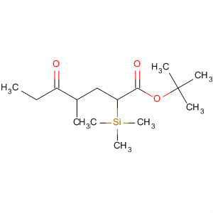 Heptanoic acid, 4-methyl-5-oxo-2-(trimethylsilyl)-, 1,1-dimethylethylester molecular structure