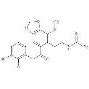 Acetamide,N-[2-[6-[(2-chloro-3-hydroxyphenyl)acetyl]-4-methoxy-1,3-benzodioxol-5-yl]ethyl]- molecular structure