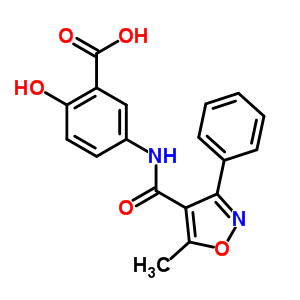 2-hydroxy-5-{[(5-methyl-3-phenyl-1,2-oxazol-4-yl)carbonyl]amino}benzoic acid