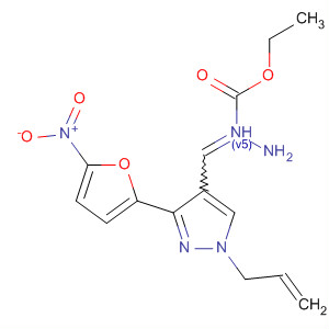 Hydrazinecarboxylic acid,[[3-(5-nitro-2-furanyl)-1-(2-propenyl)-1H-pyrazol-4-yl]methylene]-, ethylester molecular structure