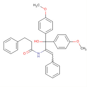 Benzenepropanamide,N-[1-[hydroxybis(4-methoxyphenyl)methyl]-2-phenylethenyl]- molecular structure