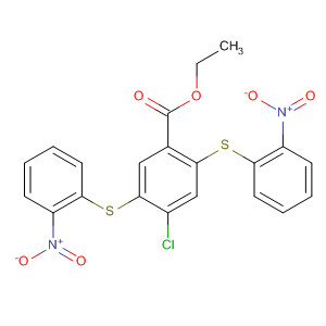 Benzoic acid, 4-chloro-2,5-bis[(2-nitrophenyl)thio]-, ethyl ester molecular structure