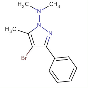 1H-Pyrazol-1-amine, 4-bromo-N,N,5-trimethyl-3-phenyl- molecular structure