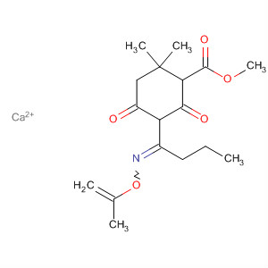 Cyclohexanecarboxylic acid,2,2-dimethyl-4,6-dioxo-5-[1-[(2-propenyloxy)imino]butyl]-, methyl ester,ion(1-), calcium molecular structure