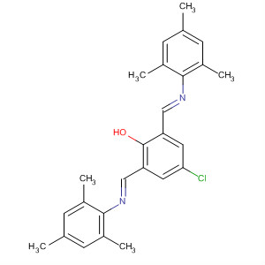Phenol, 4-chloro-2,6-bis[(E)-[(2,4,6-trimethylphenyl)imino]methyl]- molecular structure