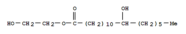 Octadecanoic acid, 12-hydroxy-, 2-hydroxyethyl ester molecular structure