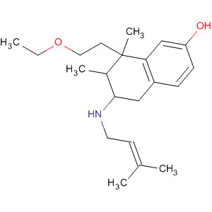 2-Naphthalenol,8-(2-ethoxyethyl)-5,6,7,8-tetrahydro-7,8-dimethyl-6-[(3-methyl-2-butenyl)amino]- molecular structure