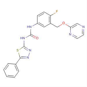 Urea,N-[4-fluoro-3-[(pyrazinyloxy)methyl]phenyl]-N'-(5-phenyl-1,3,4-thiadiazol-2-yl)- molecular structure