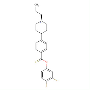 Benzenecarbothioic acid, 4-(trans-4-propylcyclohexyl)-,S-(3,4-difluorophenyl) ester molecular structure