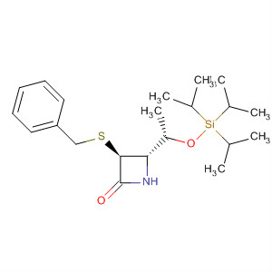 2-Azetidinone,3-[(phenylmethyl)thio]-4-[(1S)-1-[[tris(1-methylethyl)silyl]oxy]ethyl]-,(3S,4S)- molecular structure
