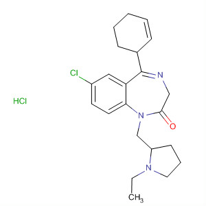 2H-1,4-Benzodiazepin-2-one,7-chloro-1-[(1-ethyl-2-pyrrolidinyl)methyl]-1,3-dihydro-5-phenyl-,monohydrochloride molecular structure