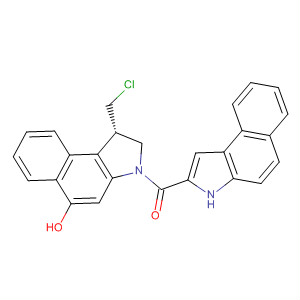 1H-Benz[e]indol-5-ol,3-(3H-benz[e]indol-2-ylcarbonyl)-1-(chloromethyl)-2,3-dihydro-, (1S)- molecular structure