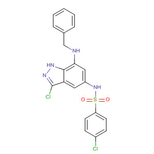Benzenesulfonamide,4-chloro-N-[3-chloro-7-[(phenylmethyl)amino]-1H-indazol-5-yl]-