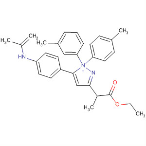 1H-Pyrazole-3-propanoic acid,a-(3-methylphenyl)-1-(4-methylphenyl)-5-[4-(2-propenylamino)phenyl]-,ethyl ester molecular structure