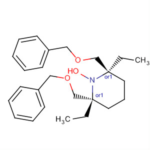 1-Piperidinyloxy, 2,6-diethyl-2,6-bis[(phenylmethoxy)methyl]-,(2R,6R)-rel- molecular structure