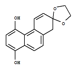 2(1H)-Phenanthrenone,5,8-dihydroxy-, cyclic 1,2-ethanediyl acetal molecular structure
