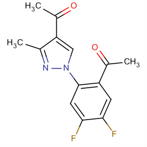 Ethanone, 1-[1-(2-acetyl-4,5-difluorophenyl)-3-methyl-1H-pyrazol-4-yl]- molecular structure