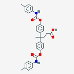 4,4-bis(4-{[(4-methylphenyl)carbamoyl]oxy}phenyl)pentanoic acid molecular structure