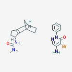 3-(2,3,4,5,6,7-hexahydro-1H-4,7-methanoinden-1-yl)-1,1-dimethylurea - 5-amino-4-bromo-2-phenylpyridazin-3(2H)-one (1:1) molecular structure