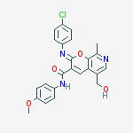 2-(4-chlorophenyl)imino-5-(hydroxymethyl)-n-(4-methoxyphenyl)-8-methylpyrano[2,3-c]pyridine-3-carboxamide molecular structure