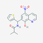 Propanamide, N-[(8-hydroxy-5-nitro-7-quinolinyl)-2-thienylmethyl]-2-methyl- molecular structure