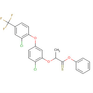 Propanethioic acid,2-[2-chloro-5-[2-chloro-4-(trifluoromethyl)phenoxy]phenoxy]-, S-phenylester molecular structure