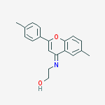 2-{[(4E)-6-methyl-2-(4-methylphenyl)-4H-chromen-4-ylidene]amino}ethanol molecular structure