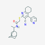 N-[1-(1-adamantyl)ethyl]-2-[(3-cyano-4-pyridin-3-yl-5,6,7,8-tetrahydroquinolin-2-yl)sulfanyl]acetamide molecular structure