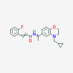 (S)-N-[1-(4-CYCLOPROPYLMETHYL-3,4-DIHYDRO-2H-BENZO[1,4]OXAZIN-6-YL)-ETHYL]-3-(2-FLUORO-PHENYL)ACRYLAMIDE molecular structure