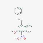 Naphthalene, 2-methoxy-1-nitro-4-(2-phenylethyl)- molecular structure