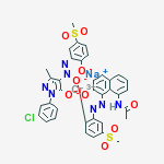 Chromate(1-), [2-(3-chlorophenyl)-2,4-dihydro- 4-[[2-hydroxy-5-(methylsulfonyl)phenyl]azo ]-5-methyl-3H-pyrazol-3-onato(2-)][N-[7-hydroxy-8 -[[2-hydroxy-5-(methylsulfonyl)phenyl]azo]-1-naphthalen yl]acetamidato(2-)]-, sodium