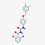 N-({4-[(3,4-dimethylbenzyl)oxy]phenyl}carbamoyl)-2,6-difluorobenzamide molecular structure