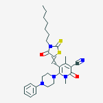 5-[(3-heptyl-4-oxo-2-sulfanylidene-1,3-thiazolidin-5-ylidene)methyl]-1,4-dimethyl-2-oxo-6-(4-phenylpiperazin-1-yl)pyridine-3-carbonitrile molecular structure