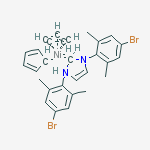 1,3-bis(4-bromo-2,6-dimethyl-phenyl)-2H-imidazol-2-ide; cyclopenta-1,3-diene; nickel molecular structure
