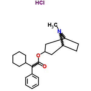 (8-methyl-8-azabicyclo[3.2.1]octan-3-yl) 2-cyclohexyl-2-phenylacetate;hydrochloride molecular structure