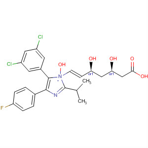 6-Heptenoic acid,7-[5-(3,5-dichlorophenyl)-4-(4-fluorophenyl)-2-(1-methylethyl)-1H-imidazol-1-yl]-3,5-dihydroxy-, (3R,5S,6E)-rel- molecular structure