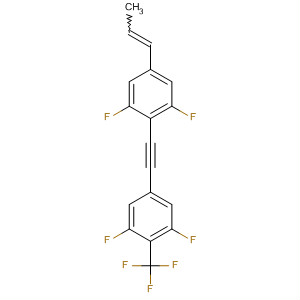 Benzene,5-[[2,6-difluoro-4-(1E)-1-propenylphenyl]ethynyl]-1,3-difluoro-2-(trifluoromethyl)- molecular structure
