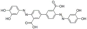 4,4-Bis[(3,4-dihydroxyphenyl)azo]-1,1-biphenyl-3,3-dicarboxylic acid molecular structure
