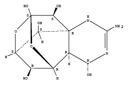 (1R,5R,6R,9S,11S,12S,13R,14S)-3-amino-8,10-dioxa-2,4-diazatetracyclo[7.3.1.1~7,11~.0~1,6~]tetradec-3-ene-5,9,12,13,14-pentol 