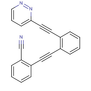 Benzonitrile, 2-[[2-(3-pyridazinylethynyl)phenyl]ethynyl]- molecular structure