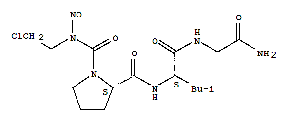 1-[(2-chloroethyl)(nitroso)carbamoyl]-L-prolyl-L-leucylglycinamide molecular structure