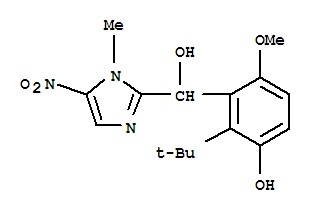 5-Nitro-1-methyl-imidazolyl-6-tert-butyl-5-hydroxy-2-methoxy-phenyl-ca rbinol molecular structure