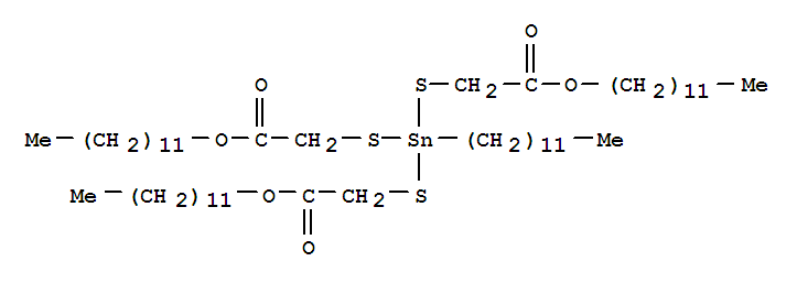 dodecyl 4-dodecyl-4-[[2-(dodecyloxy)-2-oxoethyl]thio]-7-oxo-8-oxa-3,5-dithia-4-stannaicosanoate molecular structure