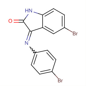 2H-Indol-2-one, 5-bromo-3-[(4-bromophenyl)imino]-1,3-dihydro- molecular structure