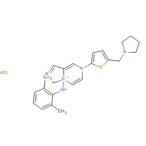 Imidazo[1,5-a]pyrazin-8-amine,N-(2,6-dimethylphenyl)-5-[5-(1-pyrrolidinylmethyl)-2-thienyl]-,monohydrochloride molecular structure