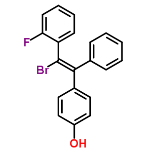 4-[(Z)-2-bromo-2-(2-fluorophenyl)-1-phenylethenyl]phenol molecular structure