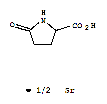 strontium bis(5-oxo-DL-prolinate) molecular structure