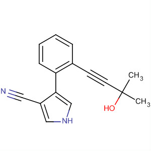 1H-Pyrrole-3-carbonitrile, 4-[2-(3-hydroxy-3-methyl-1-butynyl)phenyl]- molecular structure