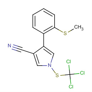 1H-Pyrrole-3-carbonitrile,4-[2-(methylthio)phenyl]-1-[(trichloromethyl)thio]- molecular structure